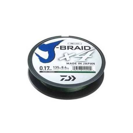 Fir textil DAIWA J-BRAID X4 017MM/8,4KG/135M VERDE