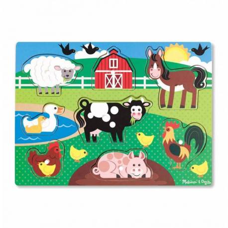 Puzzle din lemn Ferma Animalelor Melissa and Doug