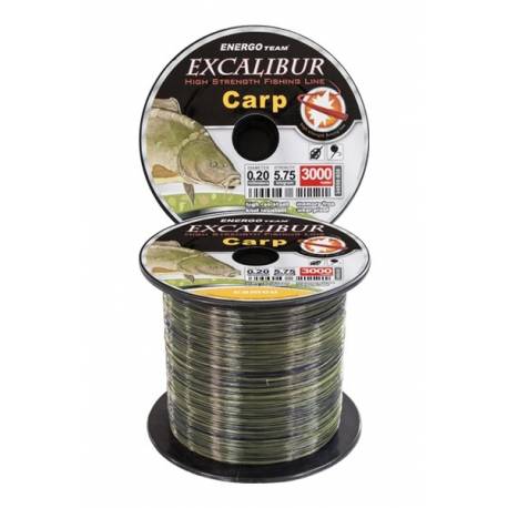 Fir monofilament ENERGOTEAM EXCALIBUR CARP CAMOU 3000M 0,35MM