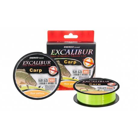 Fir monofilament ENERGOTEAM Excalibur Carp Fluo Galben 0.30mm 300m 12.3kg