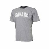 Tricou SAVAGE GEAR Simply Savage, gri, pentru pescuit, marimea XL