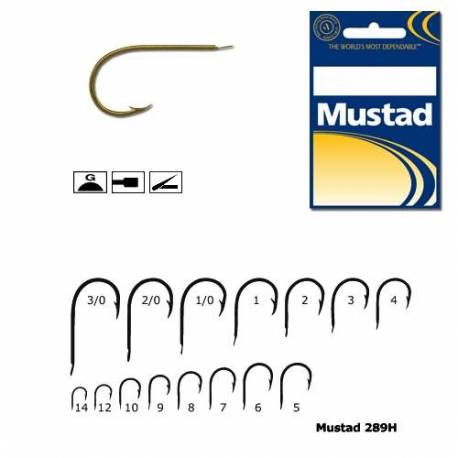 Carlige stationar Mustad M289H, Auriu, Nr. 10, 10 buc./plic