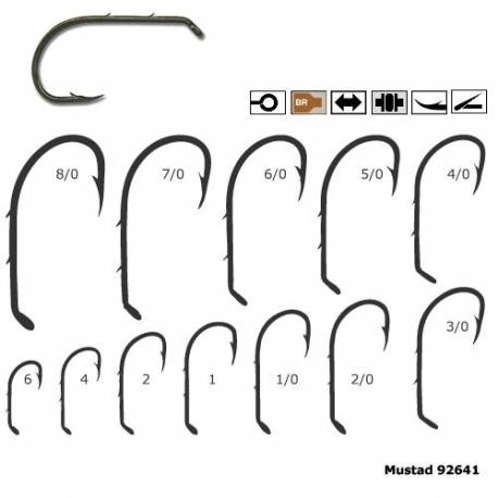 Carlige somn Mustad 92641, 2 spini, 3/0, bronz, 5 buc./Plic