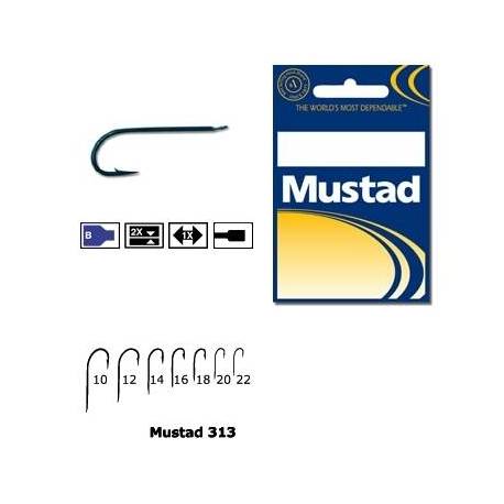 Carlig stationar Mustad Concurs M313, Tija Lunga, Negru, Nr. 12, 10 buc/plic