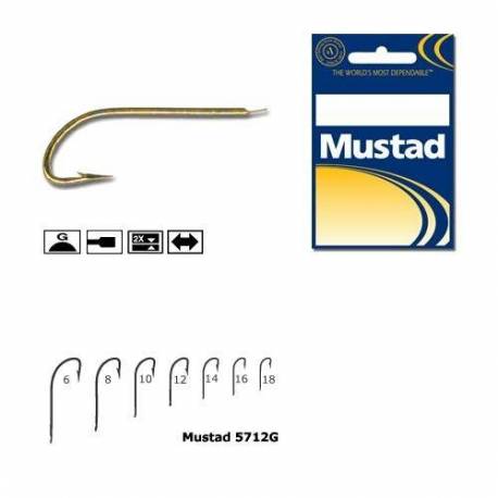 Carlig stationar Mustad Crystal M5712G, Auriu, Nr. 12, 10 buc./plic