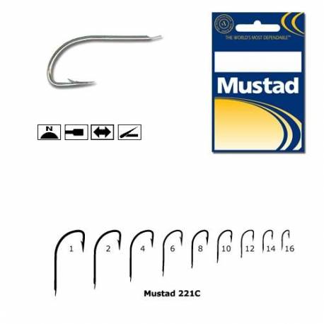 Carlige stationar Mustad Crystal M221C, Nichel, Nr. 10, 10 buc/plic