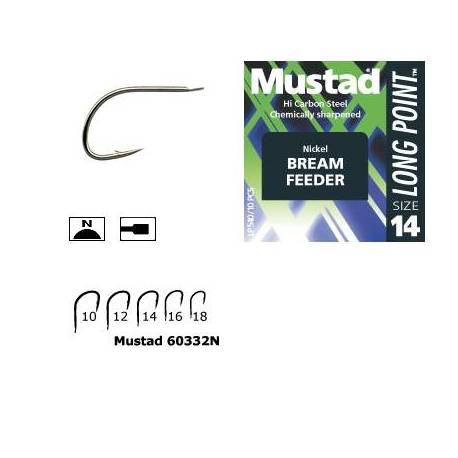 Carlige stationar Mustad Feeder MU11, Nickel, Nr. 8, 10 buc/plic