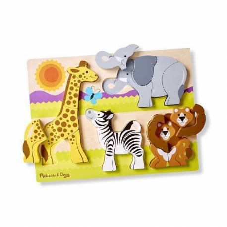 Puzzle din lemn Jumbo Safari Melissa and Doug