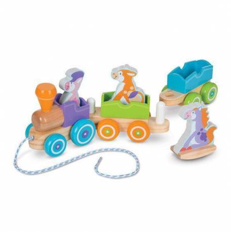 Trenulet din lemn cu animale Melissa and Doug