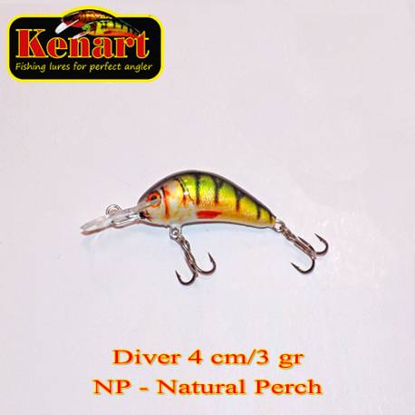 Vobler KENART Diver Floating 4cm/3gr, NP, Natural Perch