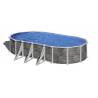 Piscina prefabricata GRE CORCEGA KITPROV738PO, ovala, pereti metalici imitatie piatra, 730х375х132cm