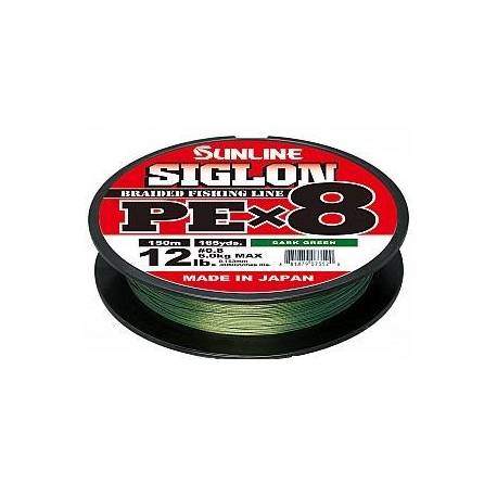 Fir textil SUNLINE Siglon PE x8 Dark Green, 150m, 0.12mm, 8lb