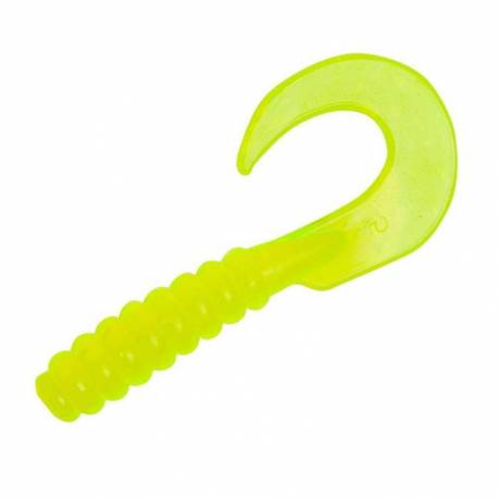 Twister YUM Walleye Grub 1.5" 3.8cm culoare Chartreuse