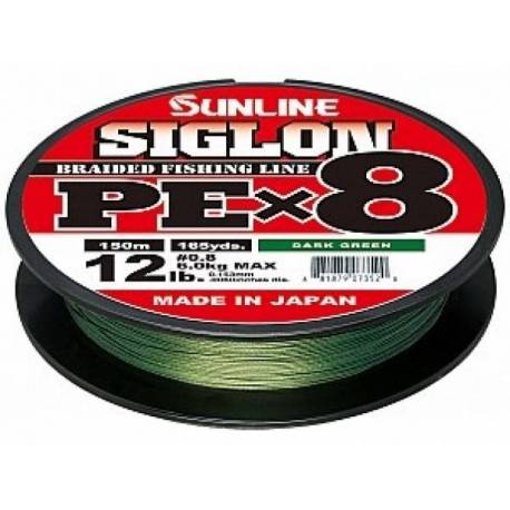 Fir textil SUNLINE Siglon PEx8 Dark Green - 30lbs, 150m, 0.22mm