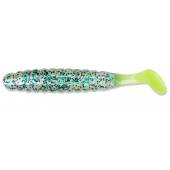 Naluci SLIDER Crappie Grub 3.8cm Baby Bass / Chartreuse Tail, 18buc/plic