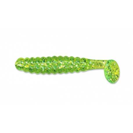 Naluci SLIDER Crappie Grub 3.8cm Chartreuse Glitter, 18buc/plic