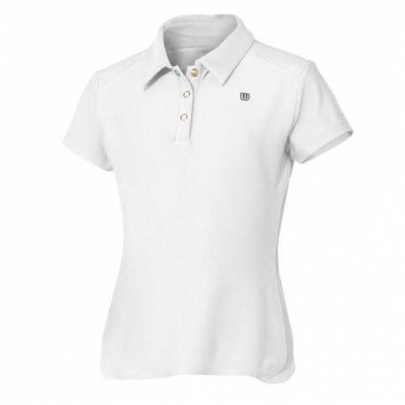 Tricou sport Wilson Jr. SS Polo, fete, Alb, L