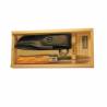 Set cadou OPINEL cutit nr 8, inox, maner lemn maslin, teaca piele