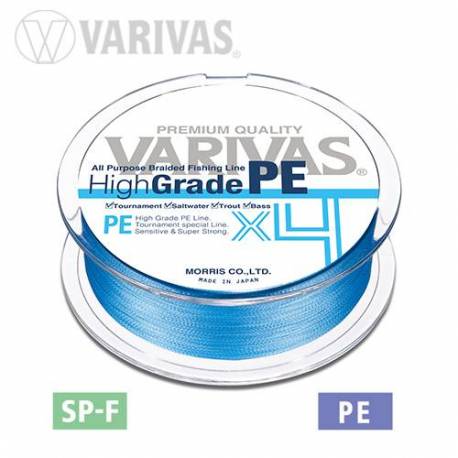 Fir textil Varivas High Grade PE X4, Water Blue, 150m, 0.128mm, 12lb