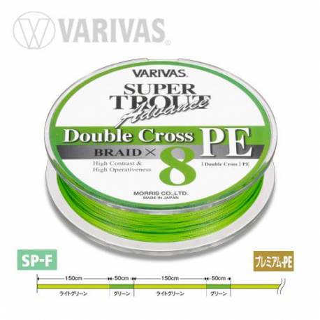 Fir textil VARIVAS Advance Double Cross PE 8X, 100m, 6lb, Verde Fluo