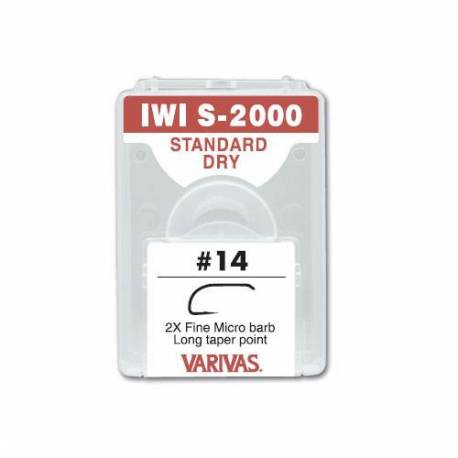 Carlige fly Varivas IWIS-2000 2X Fine, Nr.12, micro barb, Negru