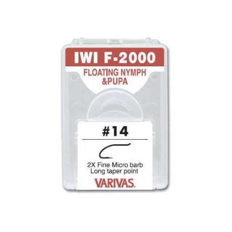 Carlige fly Varivas IWIF-2000 2X Fine, Nr.16, micro barb, Negru