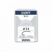 Carlige musca Varivas Fly 2400V 2X-1X Fine Micro Barb, Bronz, Nr.16, 25 buc/plic