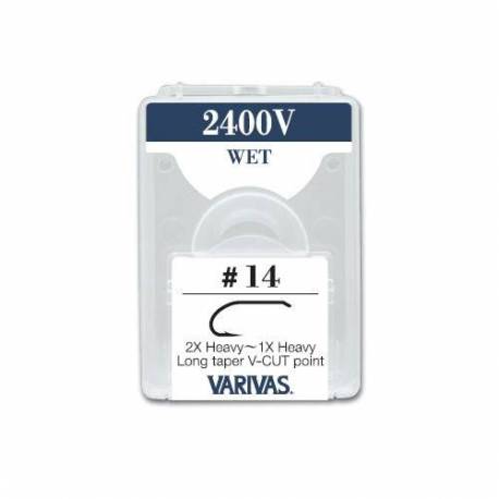 Carlige musca Varivas Fly 2400V 2X-1X Fine Micro Barb, Bronz, Nr.16, 25 buc/plic