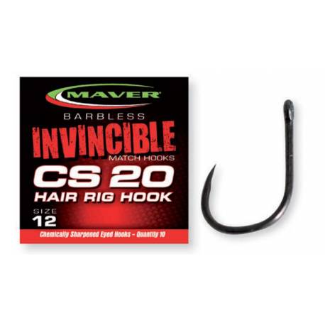 Carlige MAVER Invincible CS20 Hair Rig Nr. 12, 10buc/plic