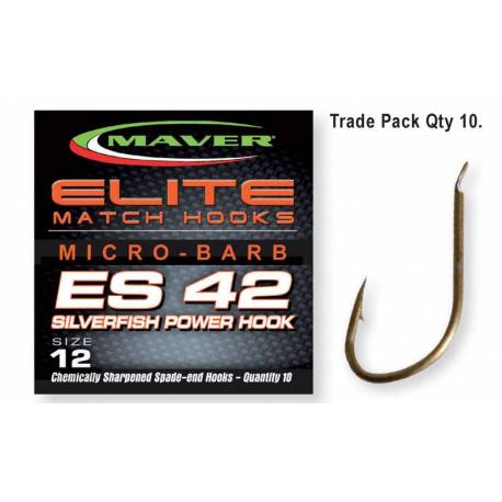 Carlige MAVER Elite ES42 Silverfish Nr.12, 10buc/plic