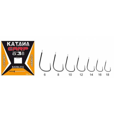 Carlige crap Maver Katana Competition Carp KC03B fara barbeta, Nr. 10, 15buc/plic