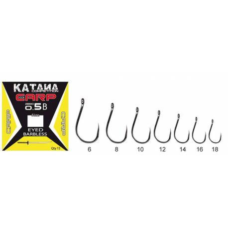 Carlige crap Maver Katana Competition Carp KC05B fara barbeta, Nr. 12, 15 buc/plic