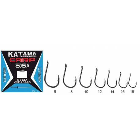 Carlige Maver Katana Competition Carp KC06A, Negru, Nr. 6, 15 buc/plic