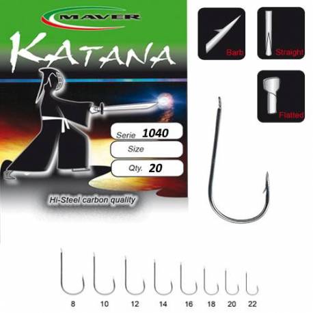 Carlige stationar Maver Katana 1040 Nickel, NR 8, 20 buc./plic