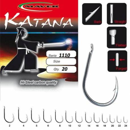 Carlige Maver Katana 1095 Black, Nr.22, 20 buc./plic