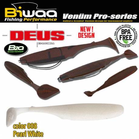 Shad BIWAA Deus 13cm 008 Pearl White, 5buc/plic