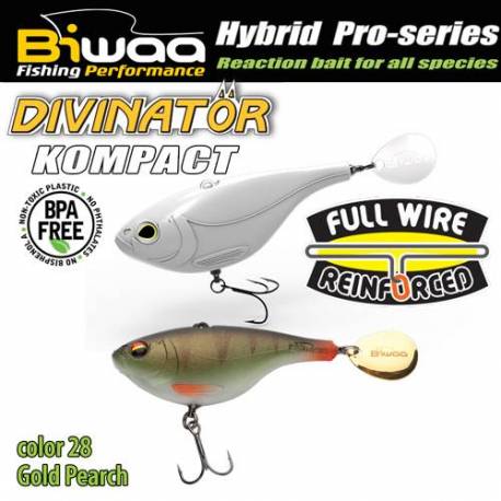 Spinnertail BIWAA DIVINATOR KOMPACT 70, 7cm, 30g, 28 Gold Perch