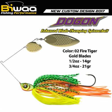 Spinnerbait BIWAA Dogon, 21g, Culoare 02 Fire Tiger-Gold Blades