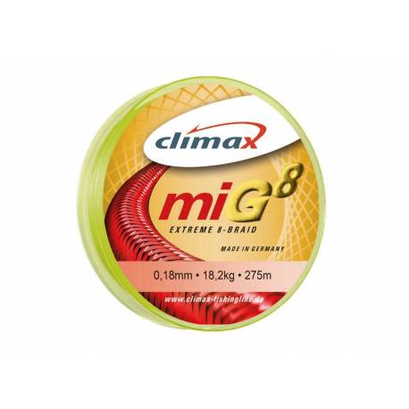 Fir textil CLIMAX MIG8 FLUO YELLOW, 135m, 0.25mm, 24.5kg