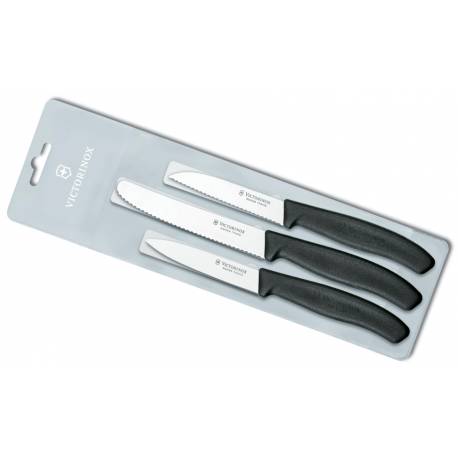 Set 3 cutite de bucatarie Victorinox 6.7113.3, negru