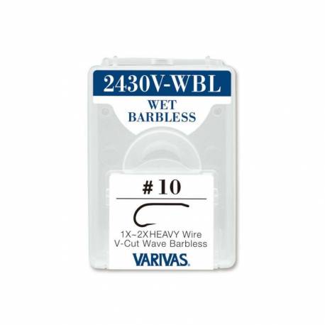 Carlige musca Varivas Fly 2430V-WBL Wet V-Cut 1x-2x Heavy, Bronz, Barbless, Nr. 14, 25 buc/cutie