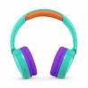 Casti wireless JBL JR300BT pentru copii, BlueTooth, on-ear, volum redus, Teal