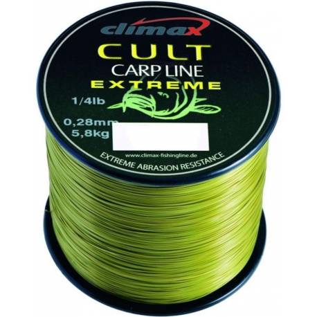 Fir monofilament CLIMAX CULT CRAP EXTREME 1000m 0.28mm 5.8kg Matt Olive