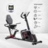 Bicicleta fitness orizontala Techfit R470 cu suport smartphone/tableta, volanta 8kg, max. 120kg