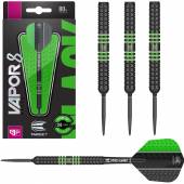 Sageti steel darts Vapor 8 Black-Green Swiss Point, 80% tungsten, 22G / 24G