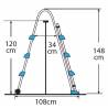 Scara piscina GRE safety ladder, 120cm, 3x2 trepte