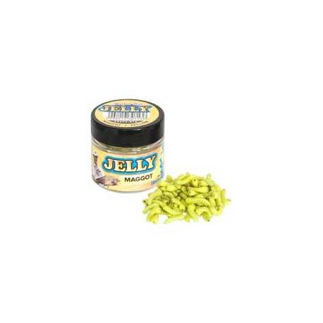 Momeli artificiale BENZAR MIX Jelly Baits Maggot Galben, 100buc/borcan