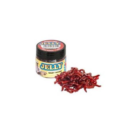 Momeli artificiale BENZAR MIX Jelly Baits Baby Worm Rrosu, 20buc/borcan