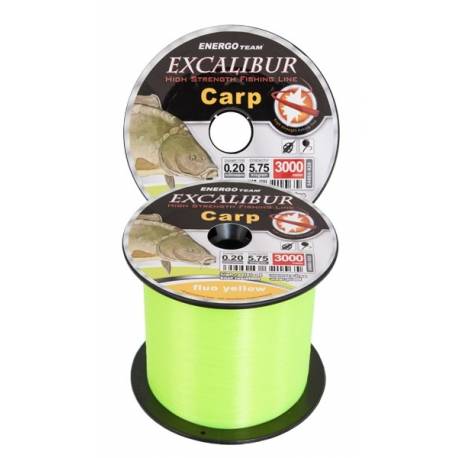 Fir monofilament EnergoTeam Excalibur Carp, Fluo Yellow, 3000m, 0.35mm, 14.80kg