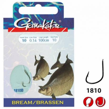 Carlige legate GAMAKATSU 1810B Bream, Nr.16, 0.12mm, 10 buc/plic